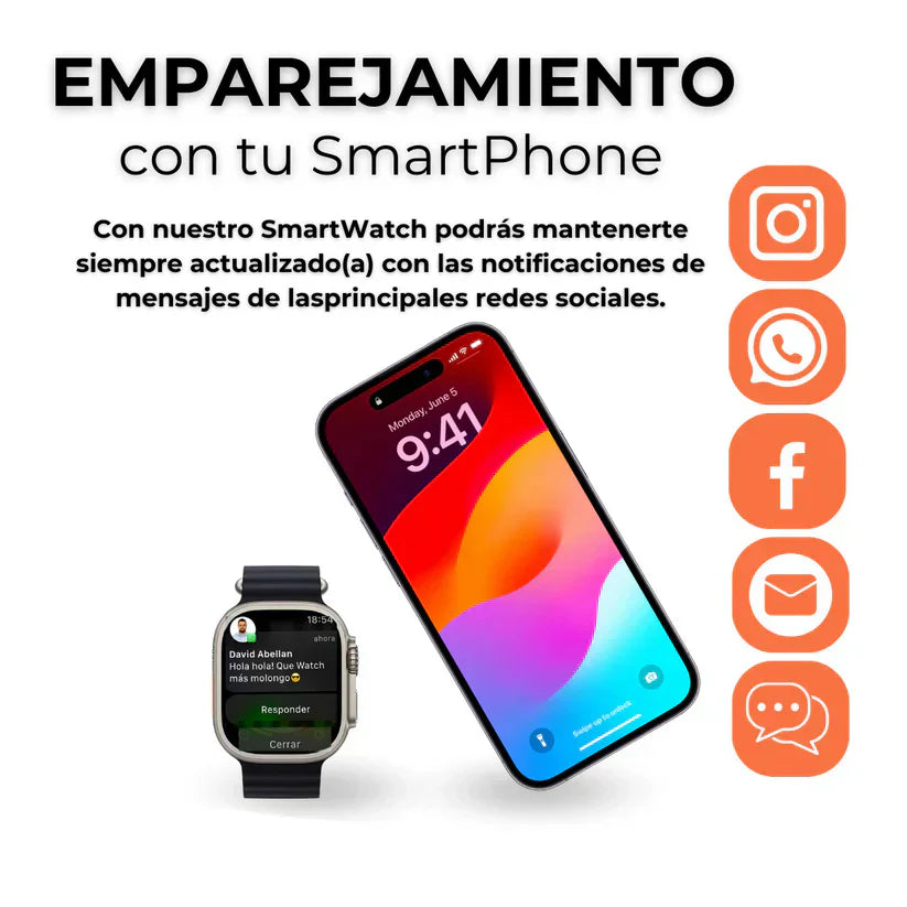¡SOLO HOY! COMPRA el SMARTWATCH ULTRA PRO y RECIBE OTRO RELOJ + 1 AIRPOD + 4 CORREAS SIN COSTO