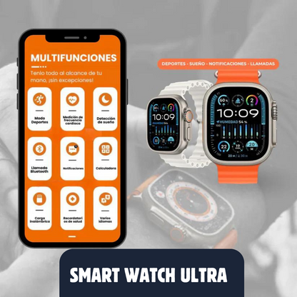 ¡SOLO HOY! COMPRA el SMARTWATCH ULTRA PRO y RECIBE OTRO RELOJ + 1 AIRPOD + 4 CORREAS SIN COSTO