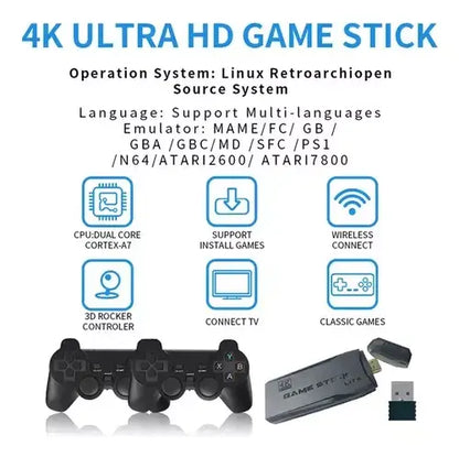 LIQUIDACIÓN POR CIERRE — STOCK FINAL HOY • Súper Stick Retro 4K (10.000 Juegos, 2 Mandos) • 59,99 € • Envío 24/48 h • ¡Paga al Recibir!